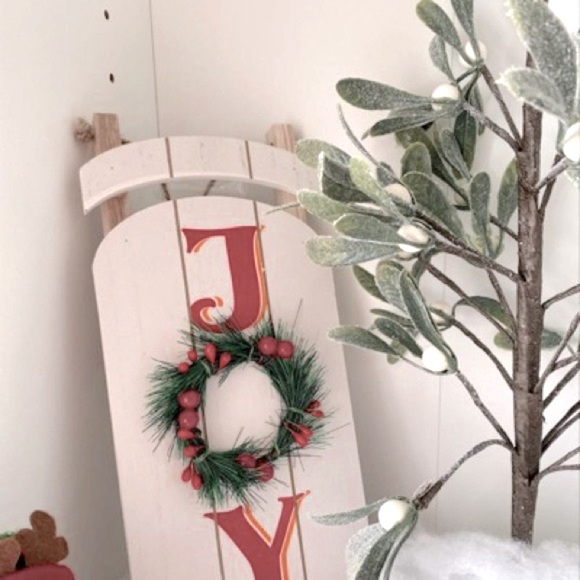 🆕 Rare Target Wondershop Wood Sled Joy Wreath Wall Sign Christmas Holiday Decor - Picture 4 of 8